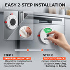 Dishwasher Clean Dirty Magnet, Sign with Running Empty Dirty Clean