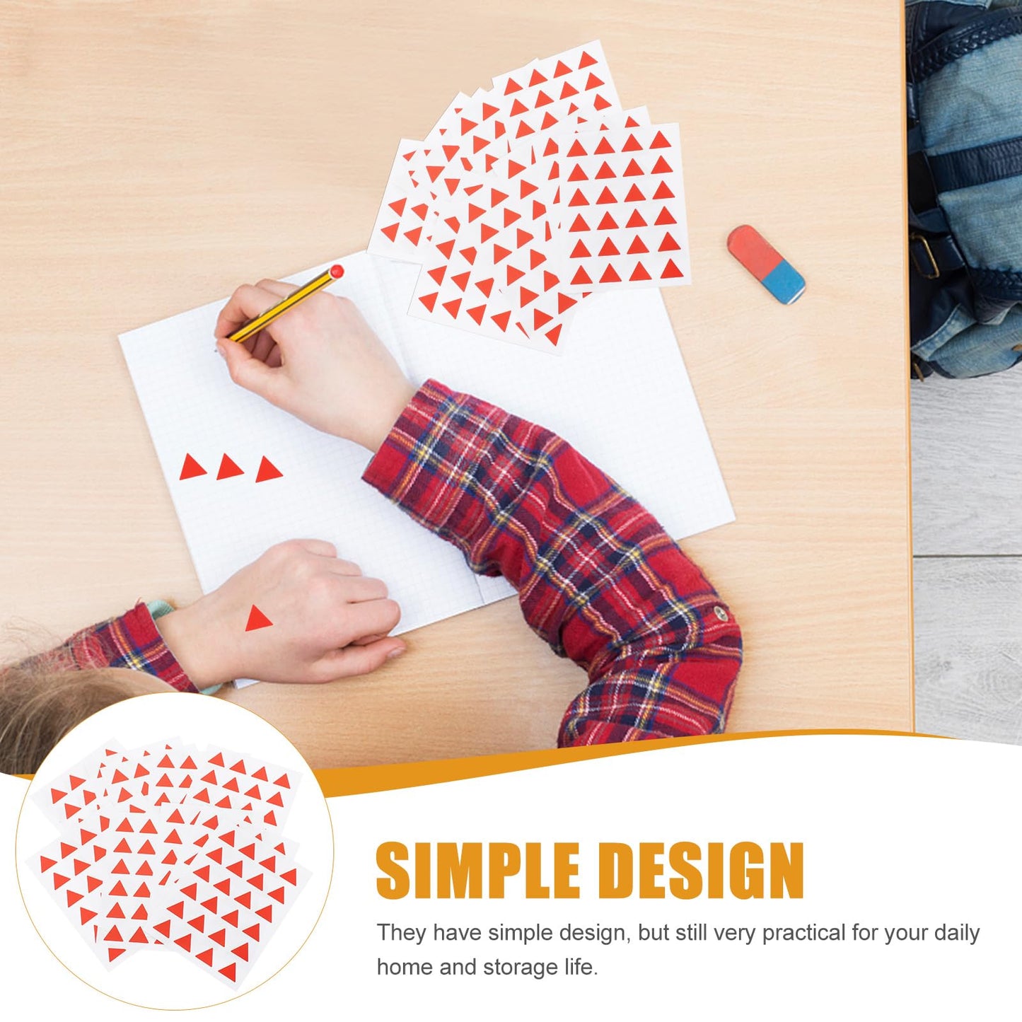 Ciieeo 12 Sheets Triangle Map Marker Stickers, Red Adhesive Stickers for Plan, Students, Reward, Home, Office Use