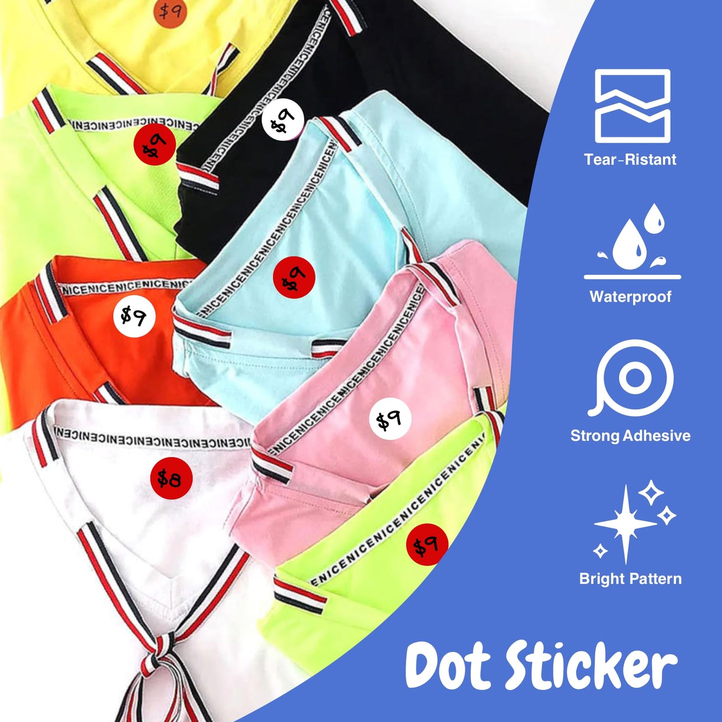 Dot Stickers Color Circle Sticker: 1/2 Inch Circle Stickers 1400pcs Self-Adhesive Color Coding Labels Round Labeling Stickers for Office Classroom Yard Garage Sale Price (Red) Red