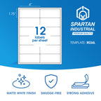 4" X 1.75" Matte White Printable Shipping Labels 1200 Labels