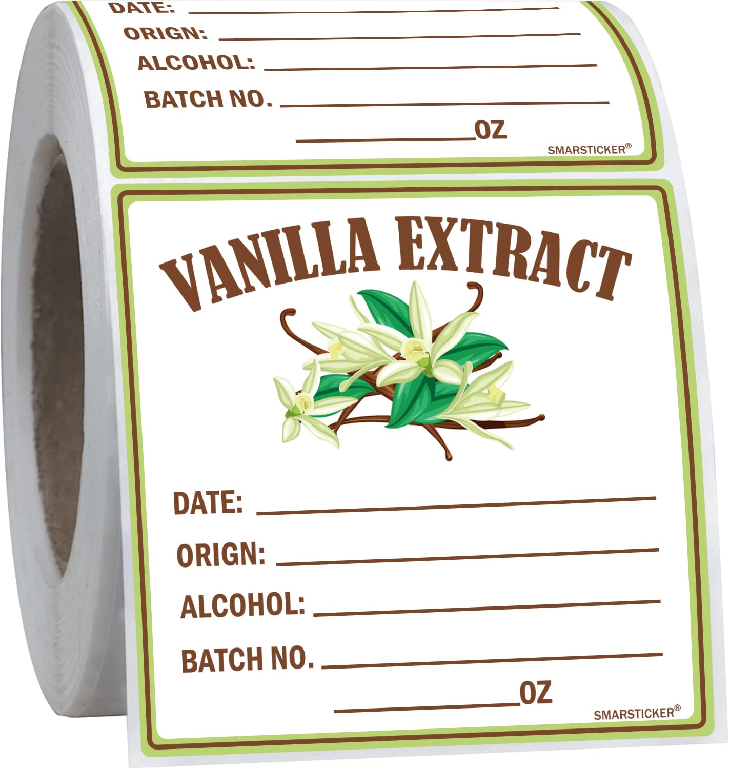 Christmas Vanilla Extract Labels Round Circle Gloss White Labels Homemade Vanilla Stickers for Handcrafted Vanilla Bottles, Gift,Kitchen Pantry,Jar,Organization 250pcs (3 Inch, Color2) 3 Inch