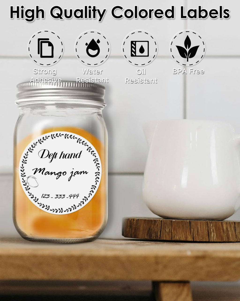 iEager 3 Inch White Circle Thermal Labels, Durable Round Thermal Label