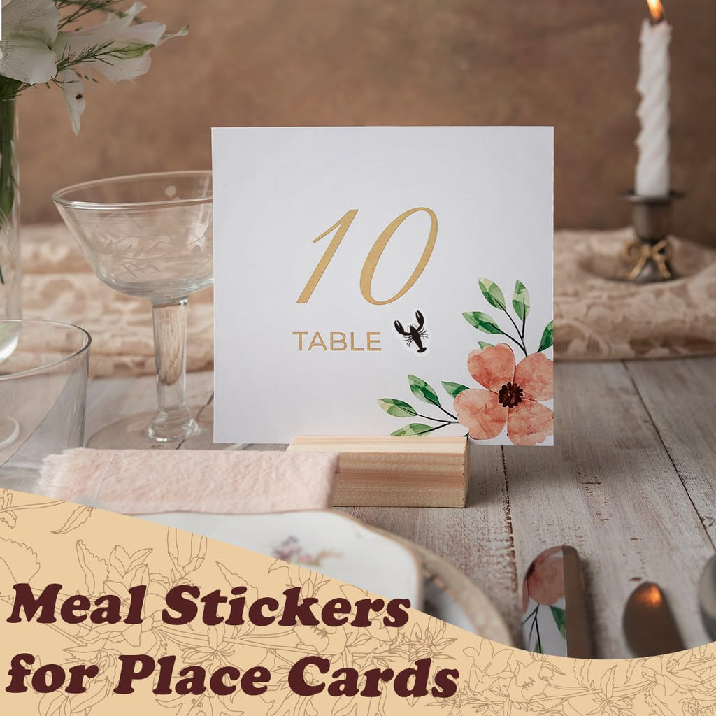 320 Pcs Meal Choice Stickers for Place Cards