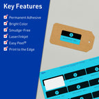 Avery Printable Rectangle Labels, Sure Feed Technology, 3/4" x 3-1/2", Bright Blue Labels, Print-to-The-Edge, Laser/Inkjet Printable, 800 Total, Great for Mailing 800 labels