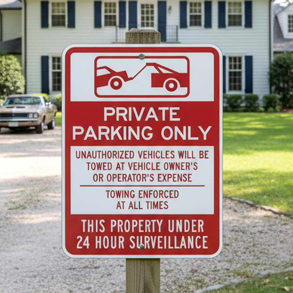 Zonon 1 Pack Private Parking Only Sign, 18" x 24"