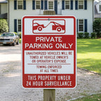 Zonon 1 Pack Private Parking Only Sign, 18" x 24"