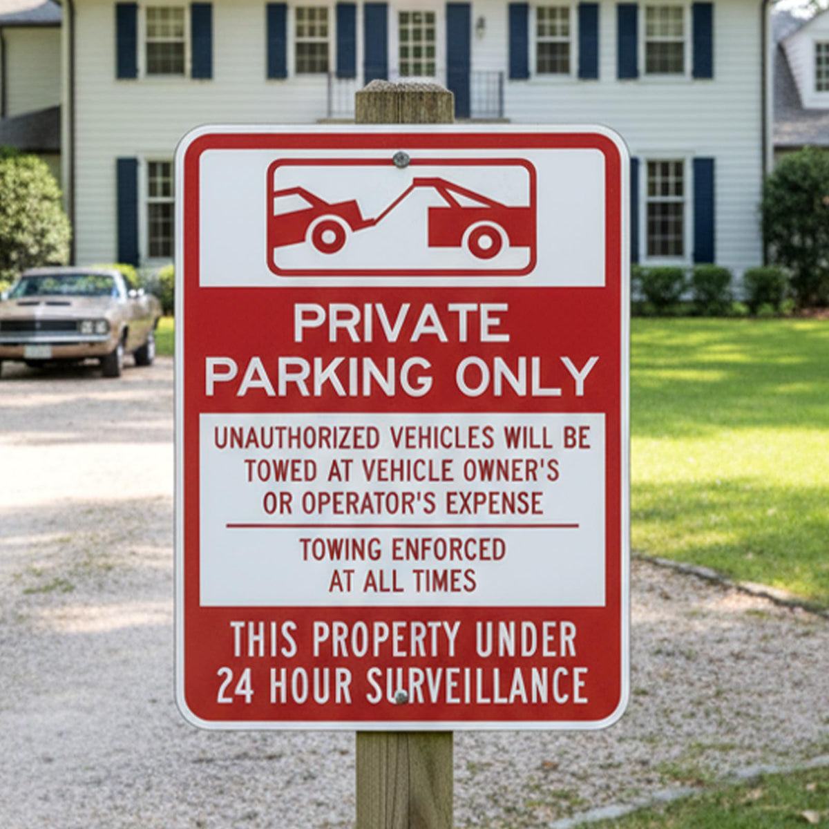 Zonon 1 Pack Private Parking Only Sign, 18" x 24"