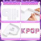 Kpop Birthday Decorations, 10 Inch KPOP Letter Food Trays, 4 Pcs