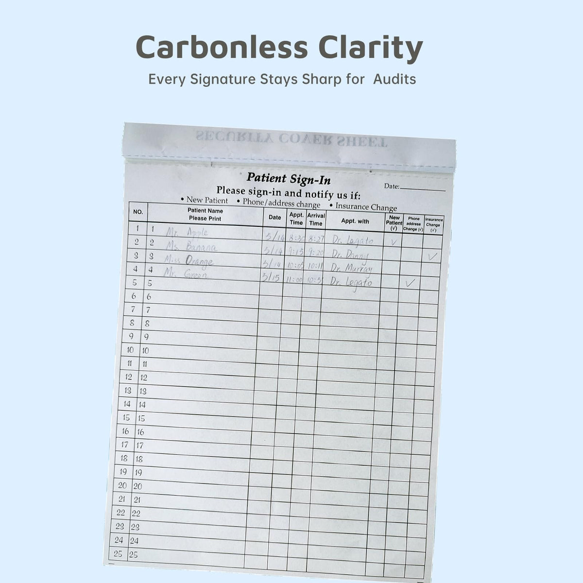 Patient Sign in Sheets, HIPAA Compliant Medical Forms with Peel-Off Labels 30