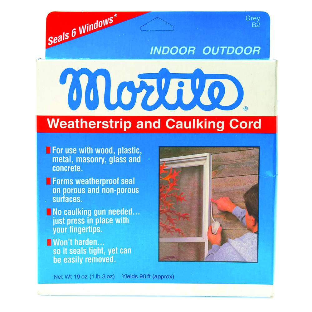 Frost King B2 Mortite Fingertip Caulking Cord, 1/8" x 90 ft, Grey 19-ounce, 90-foot long (Pack of 1)