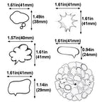 90pcs Dialog Box Paper Stickers, Assorted Shape Funny Sticky Note, Self- Adhesive Writable Label Decals Memo Sticker for Diary Planner Scrapbook Album Notebook Calendar- White & Black