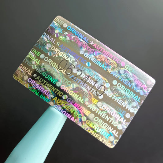 120Pcs Hologram Tamper Proof Stickers Security Tamper Evident Seal Warranty Void Original Genuine Authentic Holographic Labels/Stickers with Unique Serial Number(1.18X0.79 inch,Silver) 120pcs