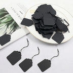 Piutouyar 200 Pcs Price Tags with Elastic String, Black, 45x35 mm 45x35 mm/1.77x1.38 inch