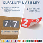 2500 PCS Numeric File Folder Label, Color Coded 0-9 Number Sticker