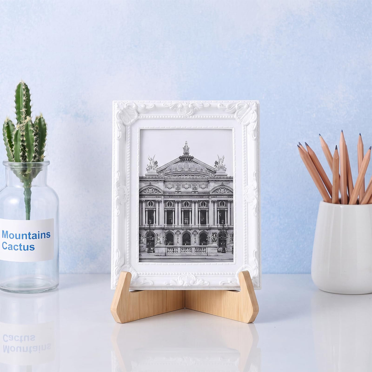 Nogeqi 1 Pack Plate Display Stand Natural Wood Plate Holders for Displaying