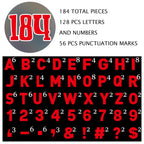 Seajan Red 184pcs 6" Shiny Giant Letter Sticker Alphabet Number Sticker