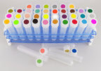 ChromaLabel fluorescent green 0.50 inch round color-coding label stickers, 1200 pack with 24 labels per sheet.