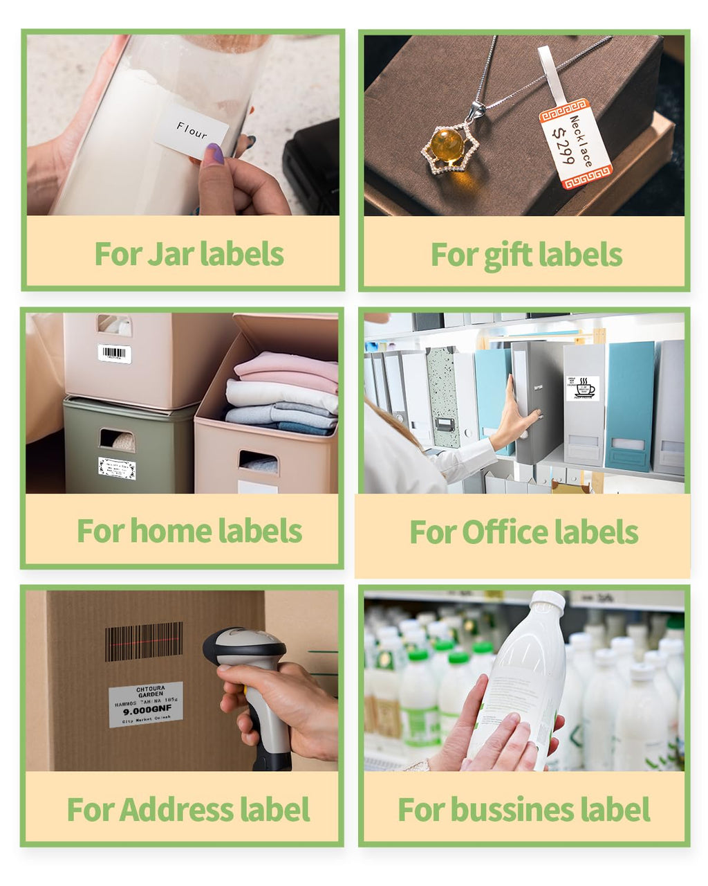 M110 Thermal Labels Self-Adhesive Round Stickers 1.96"(50 mm) 420 Pcs White 1.96"*1.96"