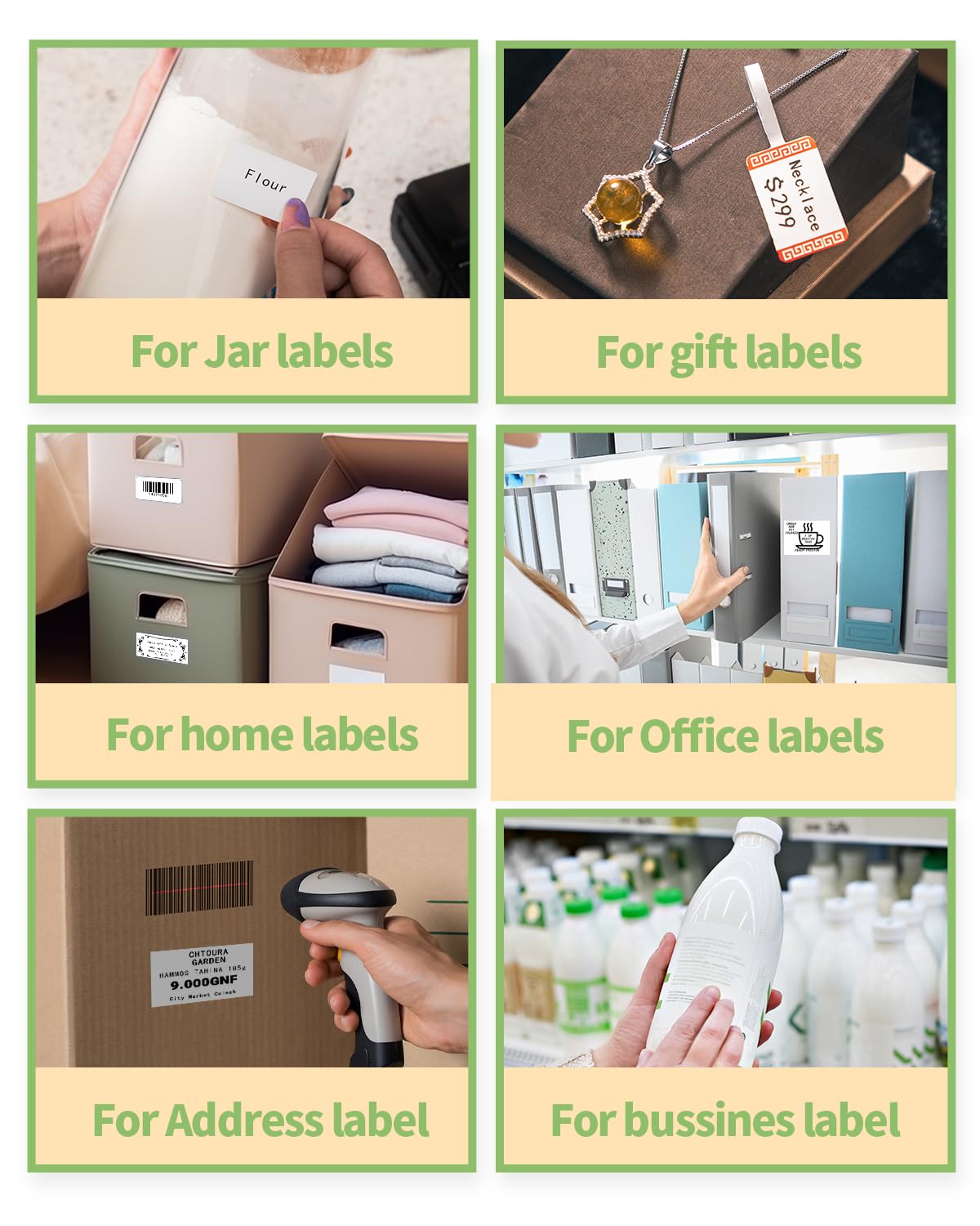 M110 Thermal Labels Self-Adhesive Round Stickers 1.96"(50 mm) 420 Pcs White 1.96"*1.96"