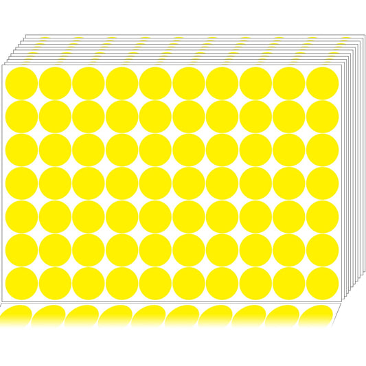 1400 PCS Dot Stickers Yellow 1 Inch Round Color Coding Labels Polka Circle Dot Label Sticker for Office,Classroom,Papers Etc Yellow/1400pcs