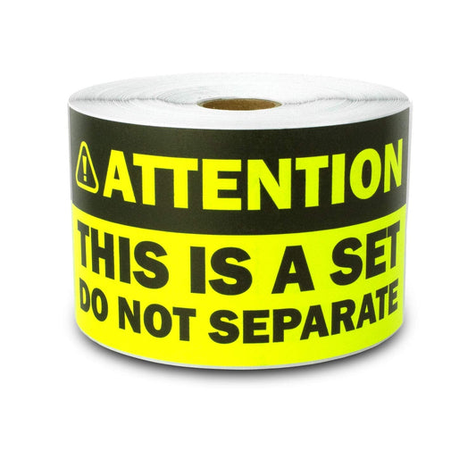 This is a Set Stickers (Extra Large) - 3" x 6" Neon Yellow, This is a Set Do Not Separate Labels Stickers - Sold as Set Do Not Separate Bundles Shipping Together Packing Labels - 300pcs