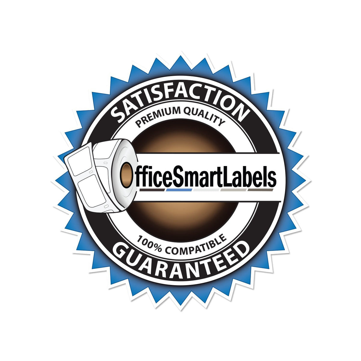 Thank You Stickers, 2 inch Round, Black & White, 300 Labels 1 Roll