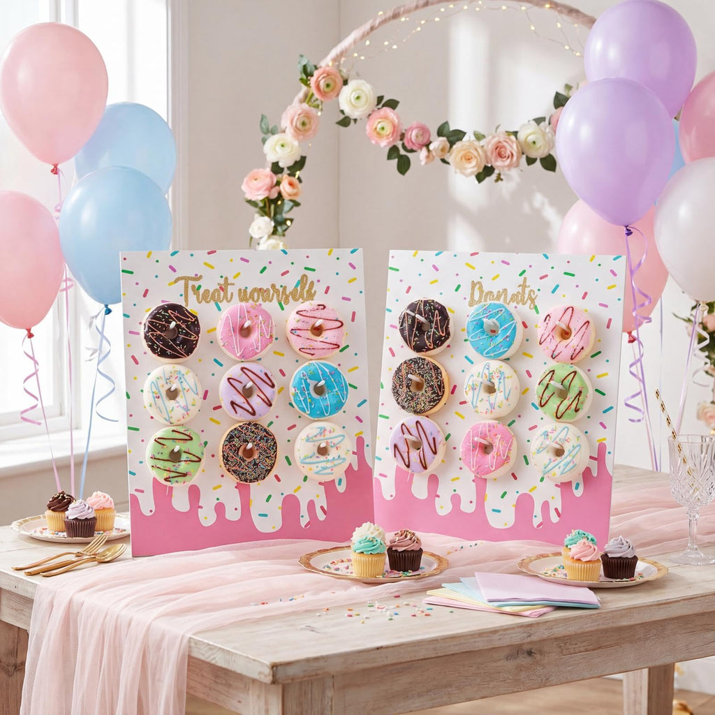 Yerliker 2 Pcs Donut Stand Party Display Holder Board 13.78 x 9.84 Inches