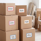 160 Pcs Moving Labels for Boxes, 8 Color-Coded Writable Stickers, 6 x 4 in