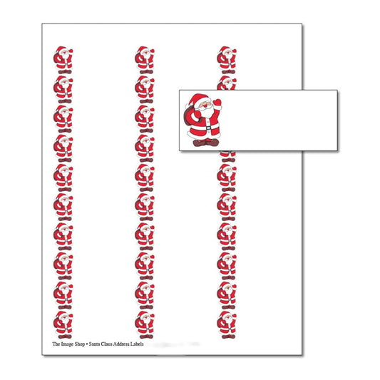 Santa Claus Printable Address Labels - 150 Labels Per Package, Red/White, oalx07