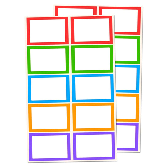 250 Pack, Colored Name Tag Stickers Labels Sheets - 3" x 2" 250 Pack