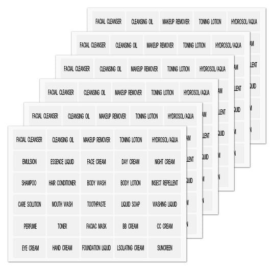 180pcs Waterproof Clear Labels for Travel Size Bottles, Cosmetic Jars, Bathroom Beauty Organization, Refillable Bottles Sticker for Lotion, Cream, Body Wash, Shampoo