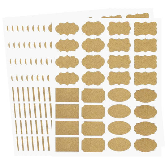 320pcs，Stickers Labels Fancy Kraft Paper,for Essential Oil Bottle, Spice Bottle, Glass, Cups, Containers, Canisters 10 Sheets of Labels, 320pcs