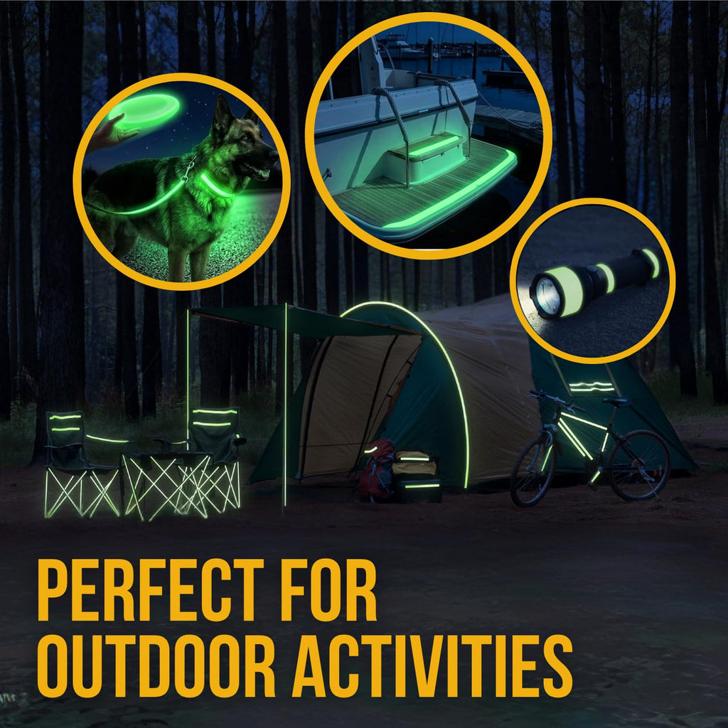 Glow in The Dark Tape – 30ft x 1inch – Premium Industrial Grade Interior and Exterior Luminous Glow Tape to Help See Objects at Night and Outdoors