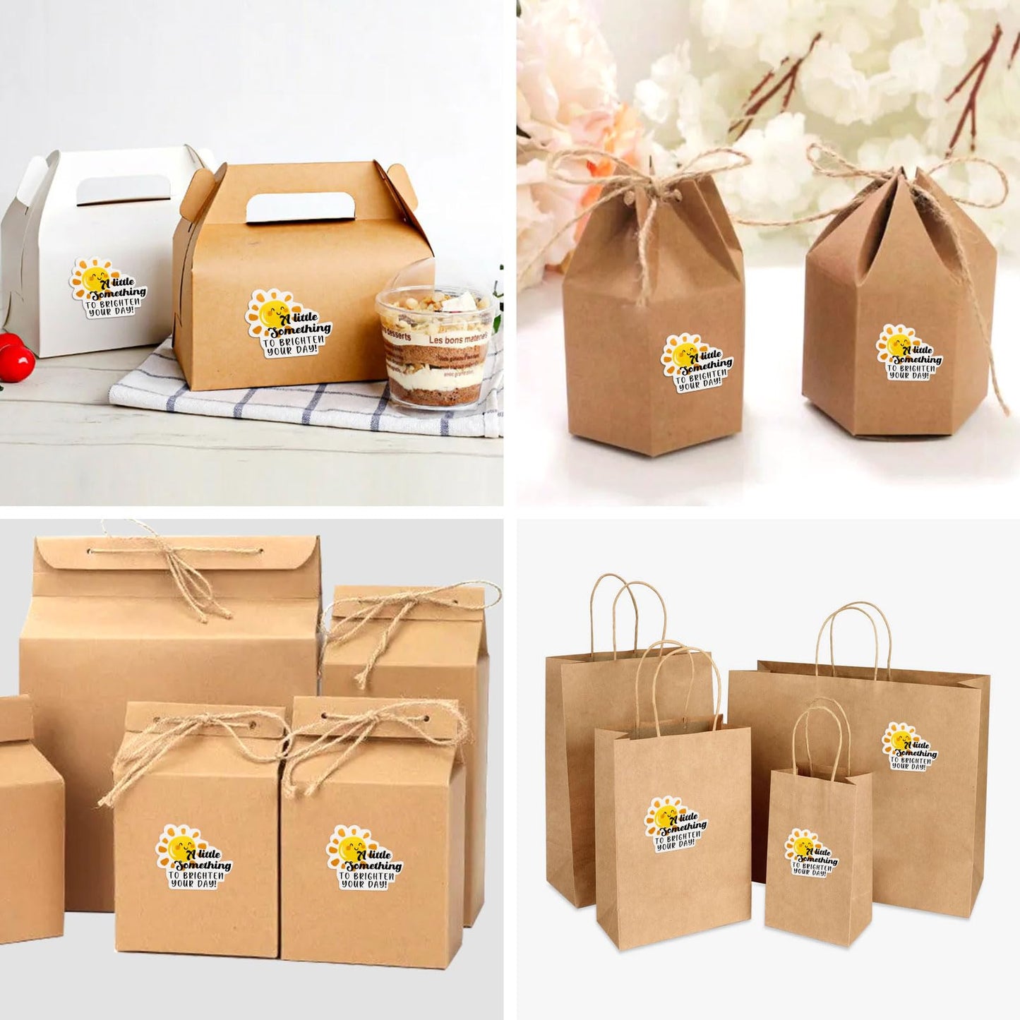 Cute Small Business Stickers - 100 PCS A Little Something to Brighten Your Day Thank You Packaging for Shops