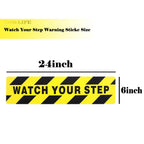 4 Pieces 6 by 24 Inches Watch Your Step Warning Sticker Adhesive Tape Anti Slip Abrasive Tape for Workplace Safety Wet Floor Caution