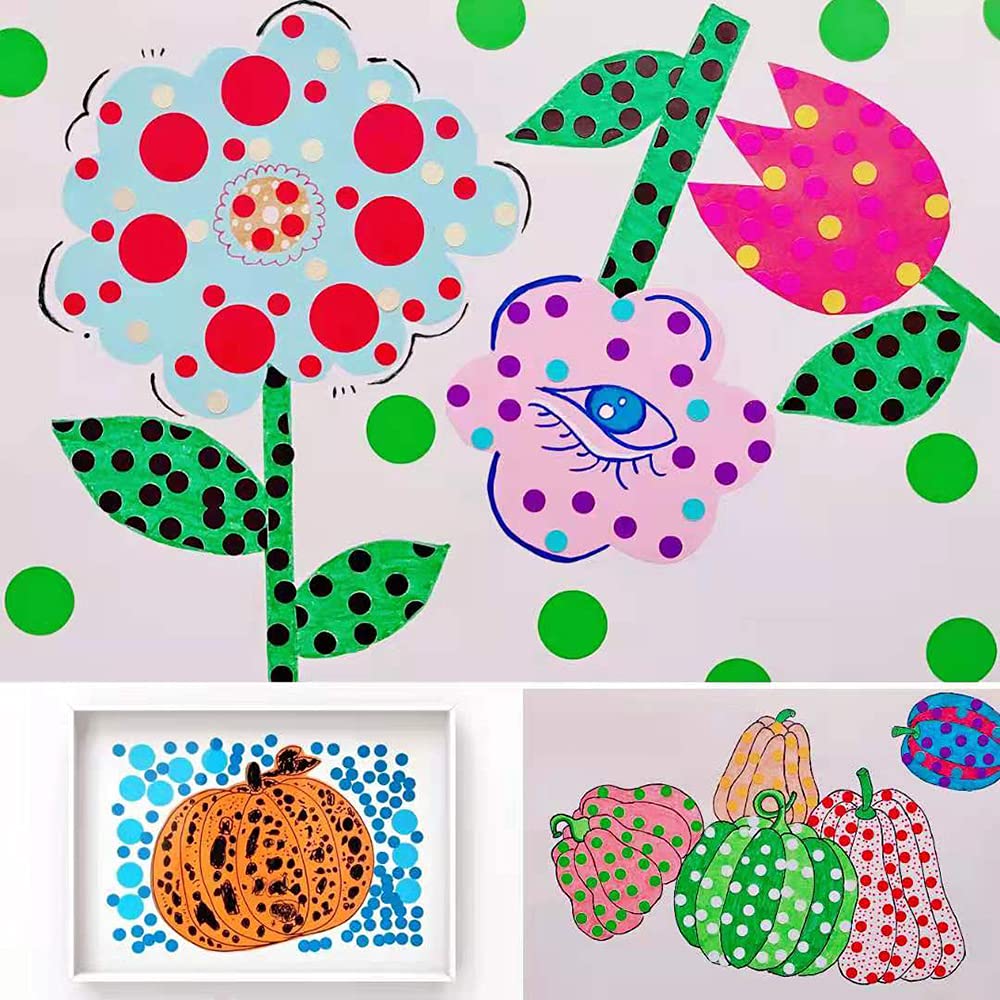 6656 PCS 1/4"(6mm) Round Circle Dot Sticker Labels in 16 Colors for Easy Storage,Office Usage,Student Classroom Usage,Kid's Early Education Tools,Artistic Creation,etc 6656