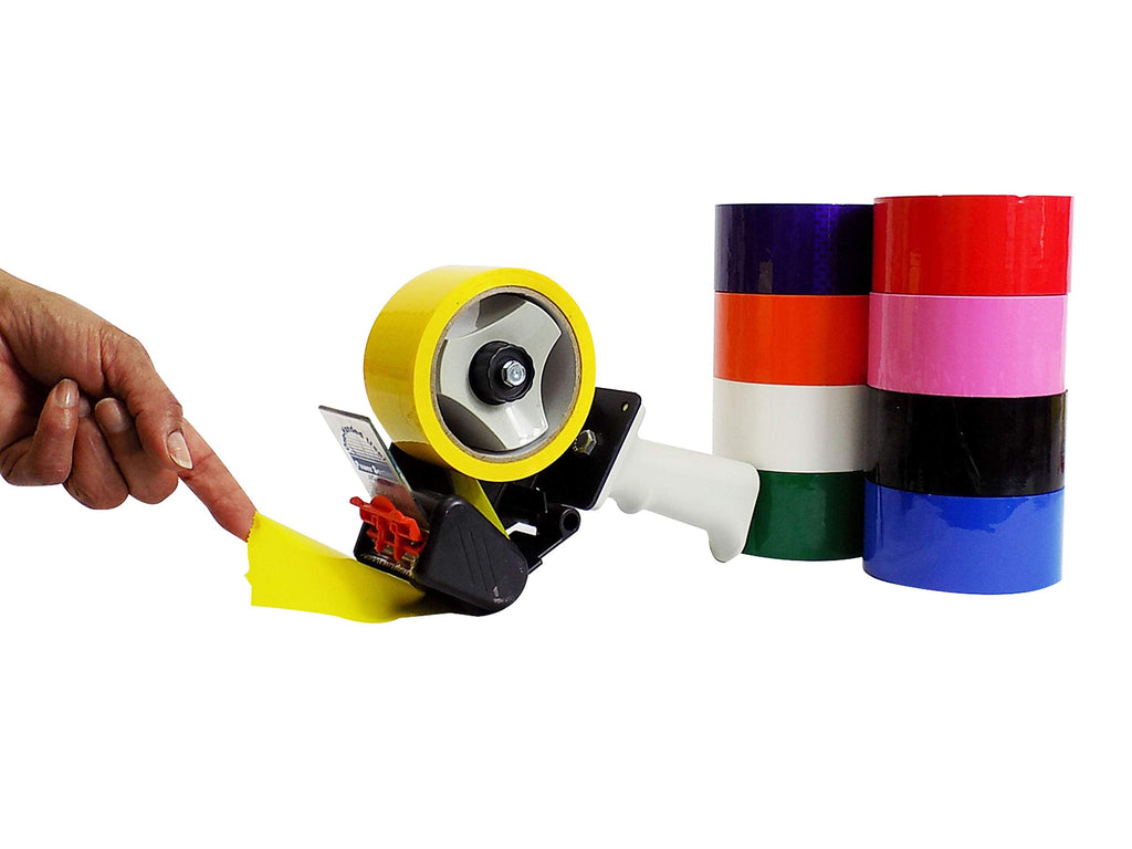 WOD Metal Frame Handheld Carton Sealing Tape Gun Dispenser with Adjustable Brake - Fits Tape 3 inch Wide - Industrial Packaging Tape Gun for Shipping, Moving, & Box Sealing For tape up to 3" wide