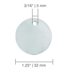 CH Hanson Metal Stamping Blanks - 1-1/4" Blank Tags with Holes, Name & Pet Tags, Label Equipment - Model 1090A, Durable 18-Gauge Aluminum (100 Count)