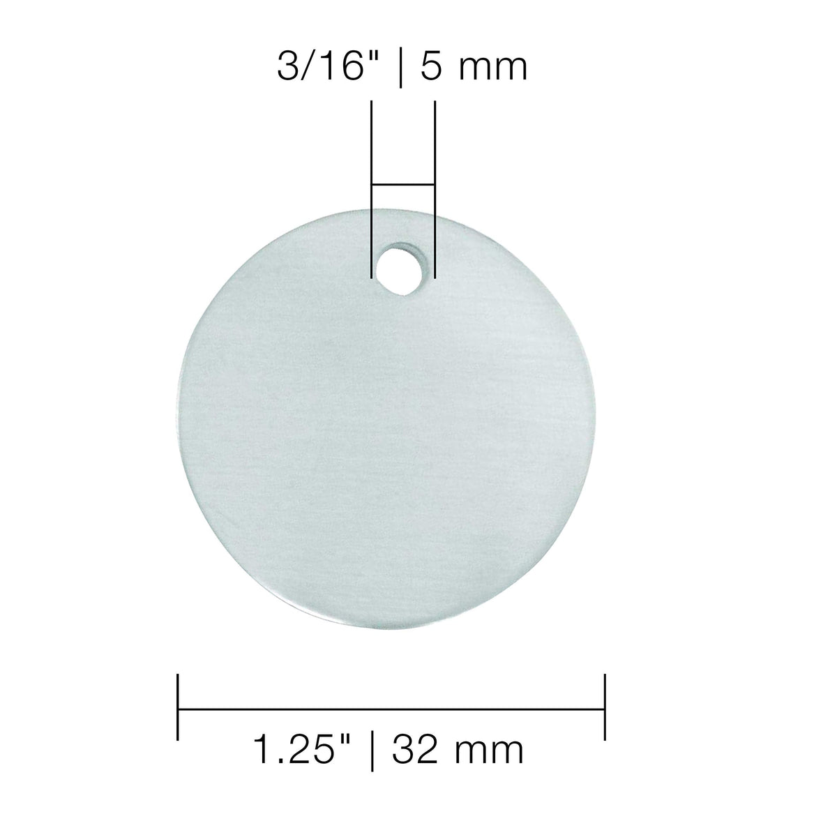 CH Hanson Metal Stamping Blanks - 1-1/4" Blank Tags with Holes, Name & Pet Tags, Label Equipment - Model 1090A, Durable 18-Gauge Aluminum (100 Count)