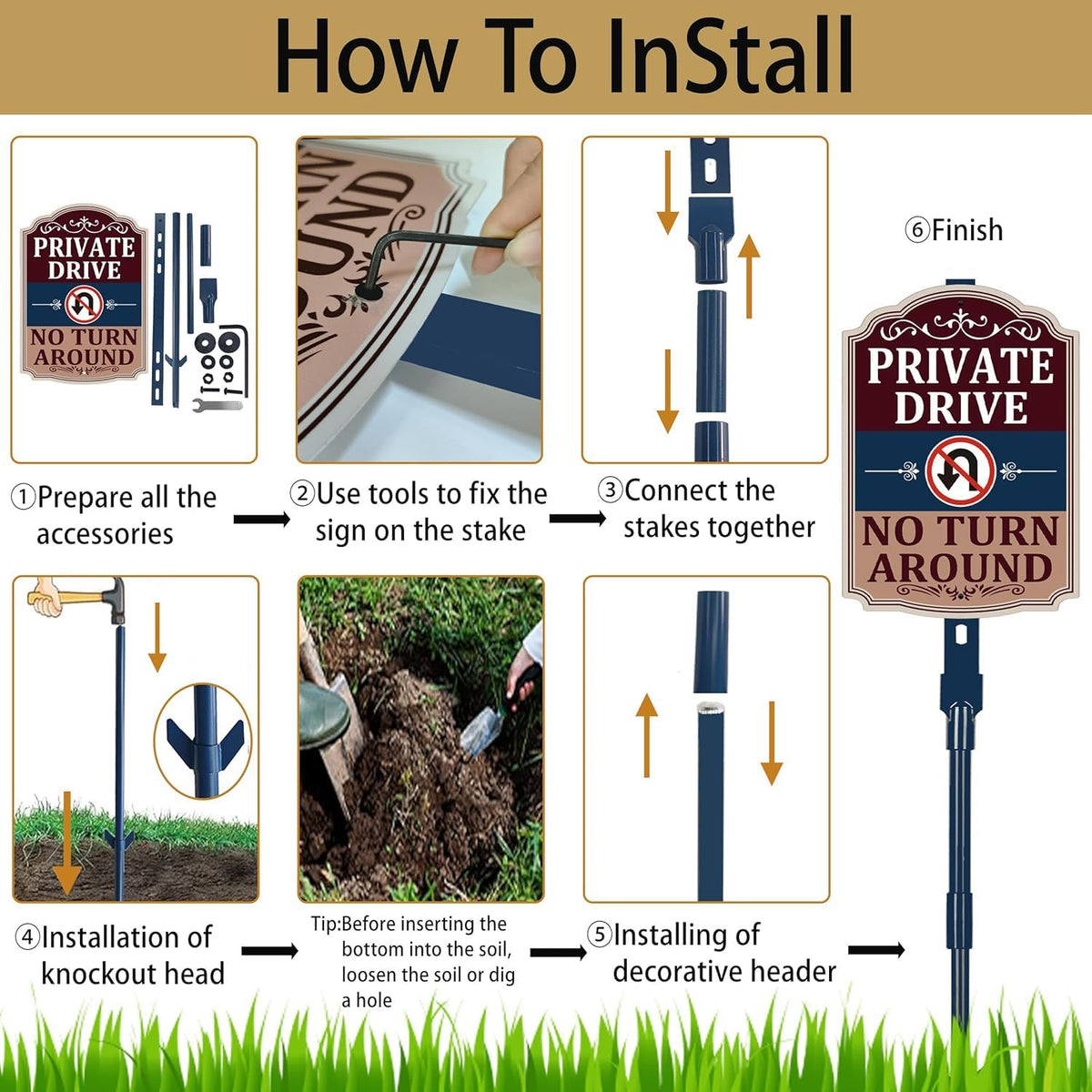 2 Pack 48 Inches Yard Stake for Outdoor Lawn 4ft Metal Sign Holder Durable Posts for Outside Traffic Road Street Driveway Parking Stop Stand Durable Fits Signs 10 to 18 Inch Adjustable Blue