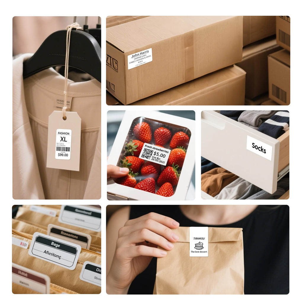 Thermal Sticker Labels, 1.96'' x 1.18" Direct Thermal Labels - 3 Rolls 1.96" x 1.18" Rectangular (White)