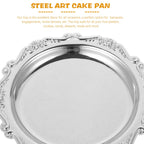 PRETYZOOM Silver Iron Serving Tray 20.00X20.00X1.50cm Decorative Tray