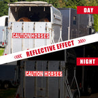 4 Pcs Caution Horses Trailer Decals, Reflective Warning Stickers