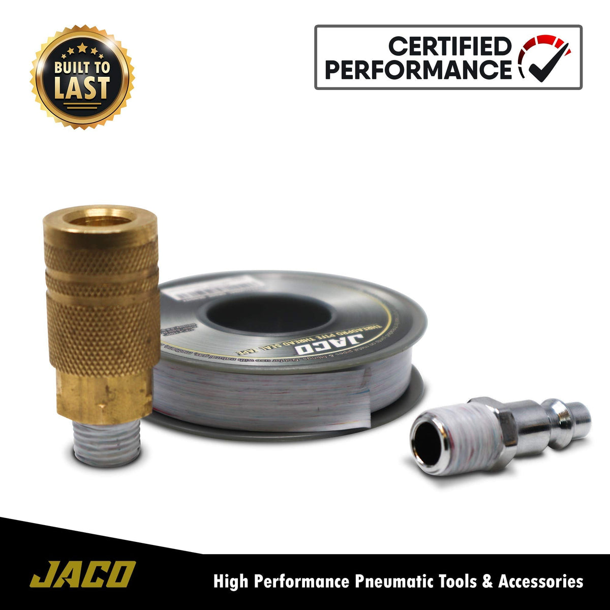 JACO ThreadPro High-Density Thread Seal Tape - 1/2" x 125 ft. (Mega Roll) | Professional PTFE Pipe Sealant | Plumbers Tape 1/2" x 125 ft (1-Pack)