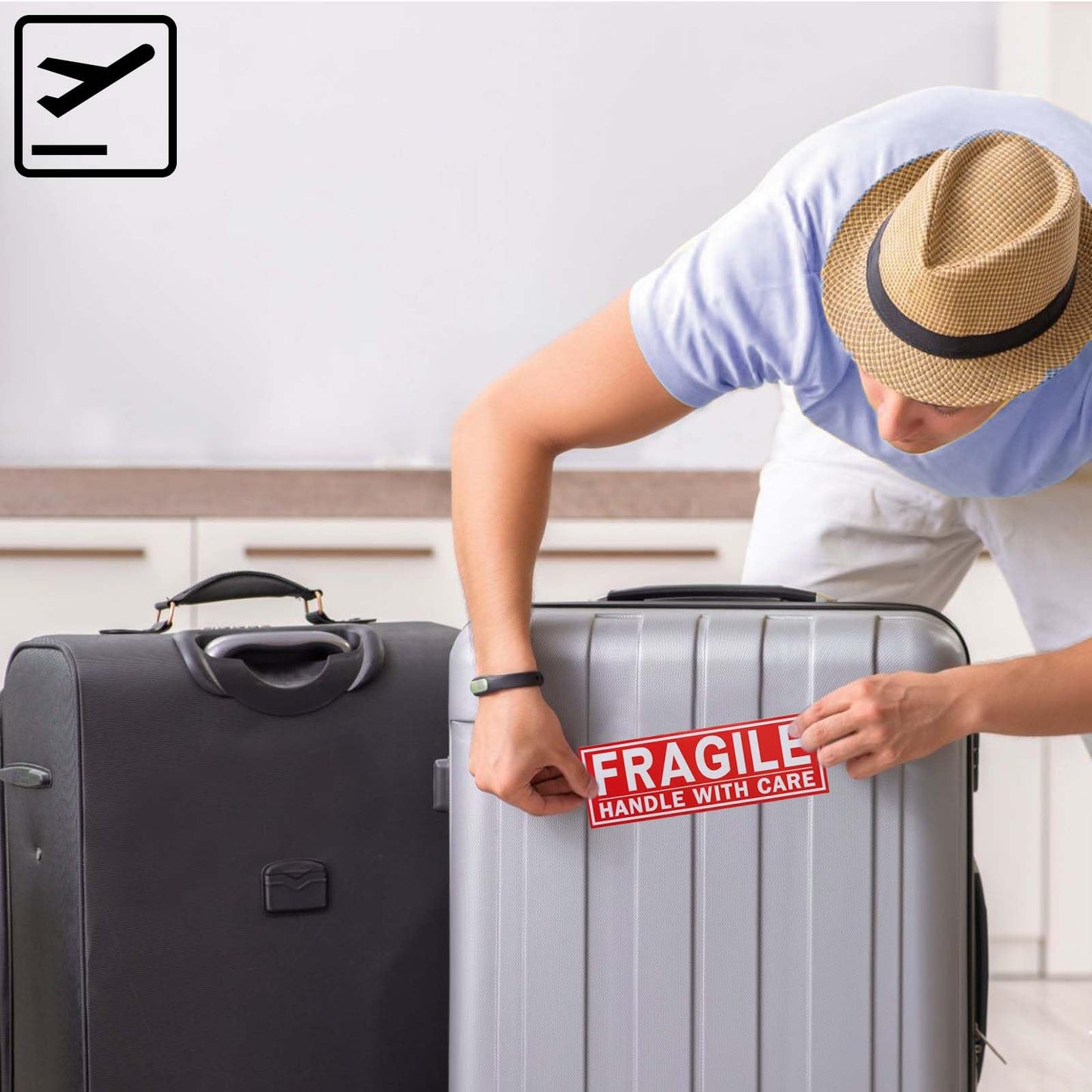 Fragile Stickers, Large Size 8 x2.7 in, Handle with Care, for Shipping Packing Moving, 100 Labels