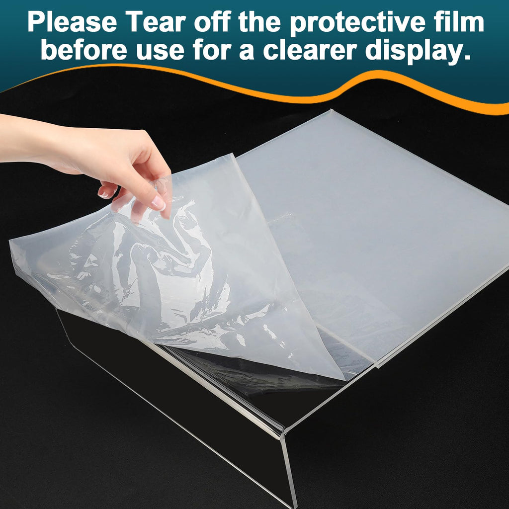 12 Pack Acrylic Sign Holder 8.5x11 Inches, Clear Plastic Table Paper Display Stand, L-Shape Vertical Menu Holder Stand, Clear Picture Photo Flyer Display Stand for Restaurants, Store, Office Desktop 12 Pack-L Shape-8.5X11