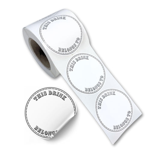 This Drink Belongs to Easy to Remove Vinyl 2” Sticker for Party Cups | 250 Piece Roll use with any Permanent Marker or Pen Minimalist for Writing Name on Christmas Fall Holiday Parties Drink Label