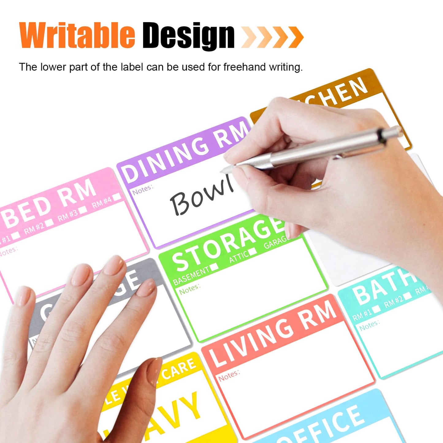 AZUREAL 540P Moving Labels, 10 Color Coded Moving Stickers Including Fragile, Heavy and Blank Labels, 2'' x 3'' Packing Labels for Moving Boxes, Moving Supplies, Wardrobe Boxes, Apartment Sticker
