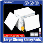 PHIXBEAR 32 Pcs Large Double Sided Adhesive Tape Squares Heavy Duty, Strong Sticky Pads Waterproof Heat Resistant, Extreme Mounting Foam Tape, Car Home Outdoor Use, 1.69x2.15 Inch