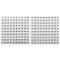 Vinyl Number Sticker 1-200, White on Black, 20 Sheets, 0.4 Inch Round, Self-Adhesive, Waterproof, Indoor Use, 2000 Pieces in Total